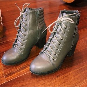 Combat heel boots